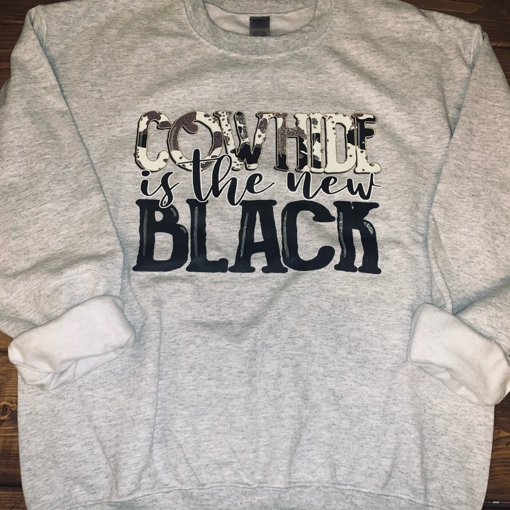 Cowhide is the new black crew neck